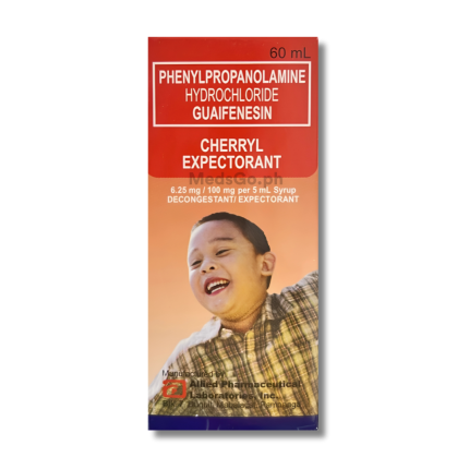 Image of CHERRYL EXPECTORANT SYRUP 60ML - PHENYLPROPANOLAMINE / GUAIFENESIN 6.25MG / 100MG
