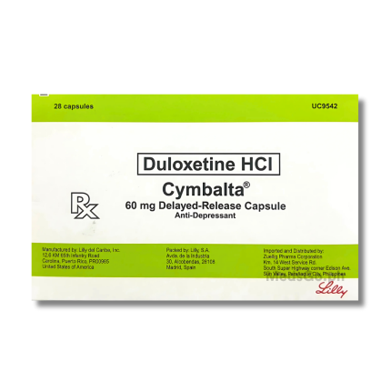 Image of CYMBALTA DULOXETINE HYDROCHLORIDE 60MG DELAYED-RELEASE CAPSULE 1'S