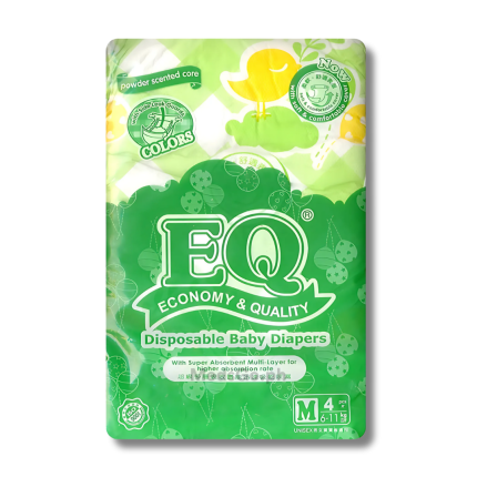 Image of EQ COLORS DISPOSABLE BABY DIAPER M 4'S