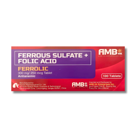 Image of FERROLIC FERROUS SULFATE / FOLIC ACID 300MG / 250MCG - 1 TABLET