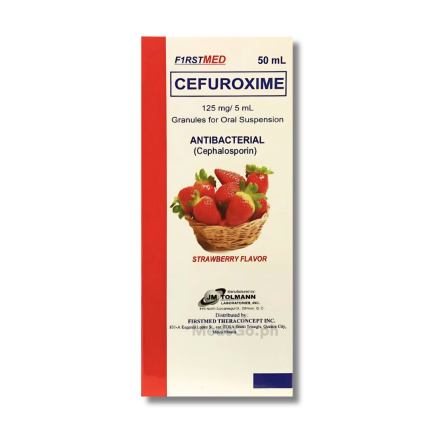 Image of FIRSTMED CEFUROXIME 125MG / 5ML GRANULES FOR SUSPENSION 50ML STRAWBERRY