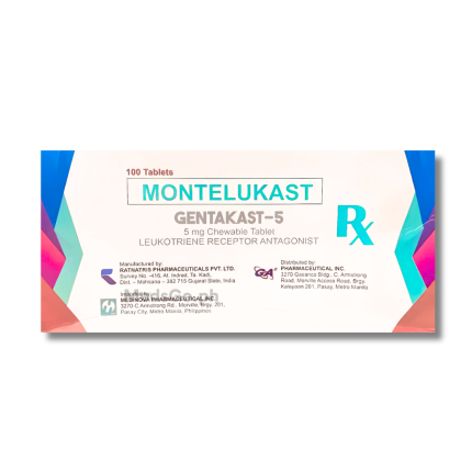 Image of GENTAKAST-5 MONTELUKAST 5MG -1 CHEWABLE TABLET