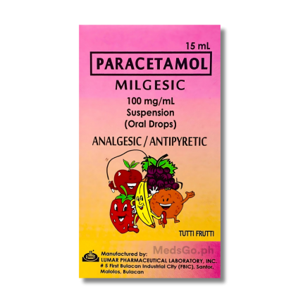 Image of MILGESIC PARACETAMOL 100MG / ML ORAL DROPS 15ML TUTTI FRUTTI