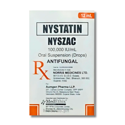 Image of NYSZAC NYSTATIN 100, 000 UNITS / ML ORAL DROPS 12ML