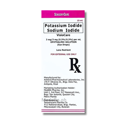 Image of VISIOCARE POTASSIUM IODIDE / SODIUM IODIDE 3MG / 3MG EYE DROPS 10ML