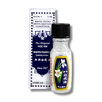 Image of WHITE FLOWER EMBROCATION MENTHOL CRYSTALS / METHYL SALICYLATE / EUCALYPTUS OIL 30%/ 40%/ 18% (W/W) EMBROCATION 1.5ML