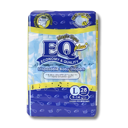 Image of EQ PLUS DISPOSABLE BABY DIAPER L 28'S