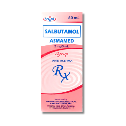 Image of ASMAMED SALBUTAMOL 2MG / 5ML - 60ML SYRUP CHERRY