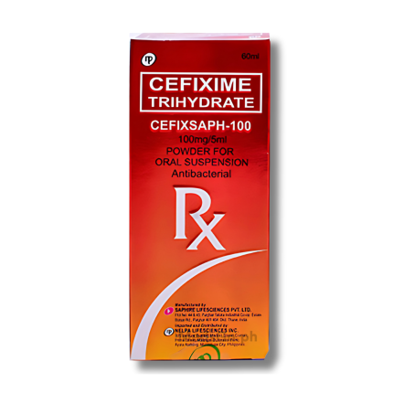 Image of CEFIXSAPH-100 CEFIXIME 100MG / 5ML POWDER FOR SUSPENSION 60ML