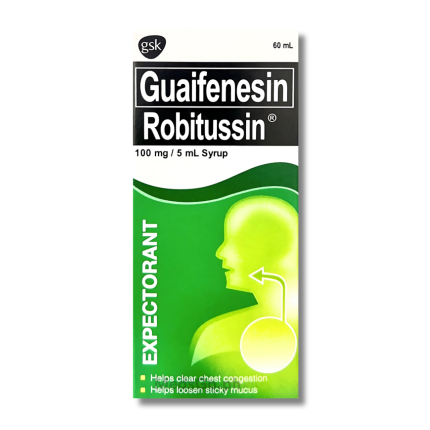 Image of ROBITUSSIN EXPECTORANT SYRUP 60ML - GUAIFENESIN 100MG / 5ML