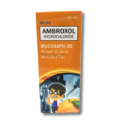 Image of MUCOSAPH-30 AMBROXOL HYDROCHLORIDE 30MG / 5ML SYRUP 60ML ORANGE
