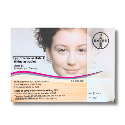 Image of DIANE 35 CYPROTERONE ACETATE / ETHINYLESTRADIOL 2MG / 35MCG TABLET 21'S