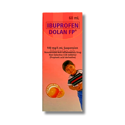 Image of DOLAN FP FORTE IBUPROFEN 100MG / 5ML SUSPENSION 60ML ORANGE