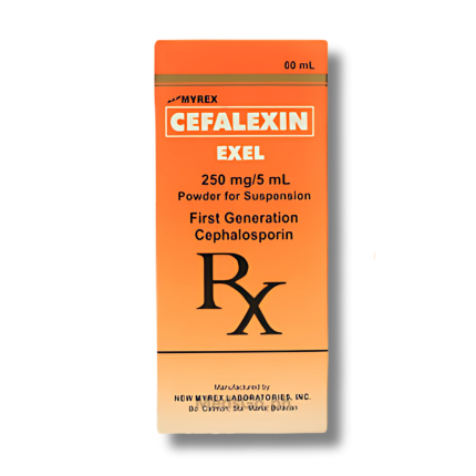 Image of EXEL CEFALEXIN MONOHYDRATE 250MG / 5ML POWDER FOR SUSPENSION 60ML