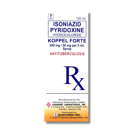 Image of KOPPEL FORTE ISONIAZID / PYRIDOXINE HYDROCHLORIDE200MG / 20MG PER 5ML SYRUP 120ML ORANGE