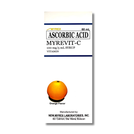 Image of MYREVIT-C ASCORBIC ACID 100MG / 5ML SYRUP 60ML ORANGE
