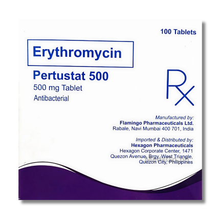 Image of PERTUSTAT 500 ERYTHROMYCIN STEARATE 500MG TABLET 1'S