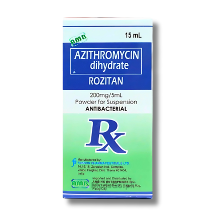 Image of ROZITAN AZITHROMYCIN 200MG / 5ML  POWDER FOR SUSPENSION 15ML