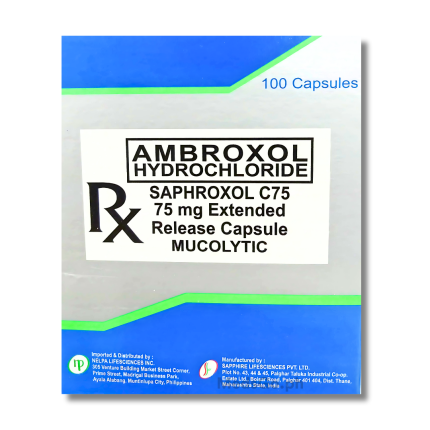 Image of SAPHROXOL C75 AMBROXOL 75MG - 1 EXTENDED-RELEASE CAPSULE