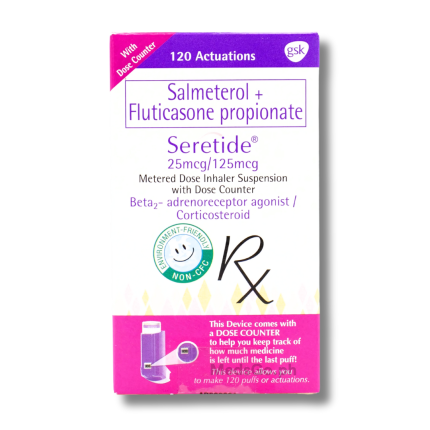 Image of SERETIDE SALMETEROL / FLUTICASONE 25MCG / 125MCG INHALER 120 PUFFS
