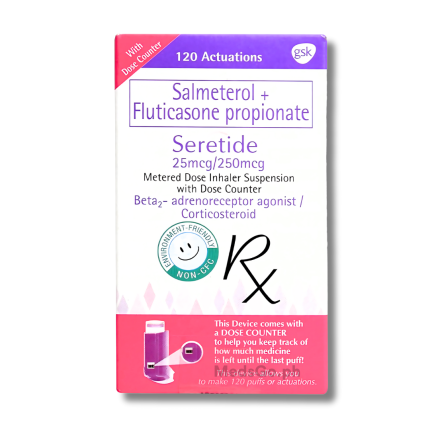 Image of SERETIDE SALMETEROL / FLUTICASONE 25MCG / 250MCG INHALER 120 PUFFS