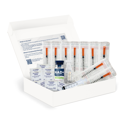 Image of COMPOUNDED NICOTINAMIDE ADENINE DINUCLEOTIDE (NAD+) 500MG - LYOPHILIZED POWDER + STERILE WATER FOR INJECTION