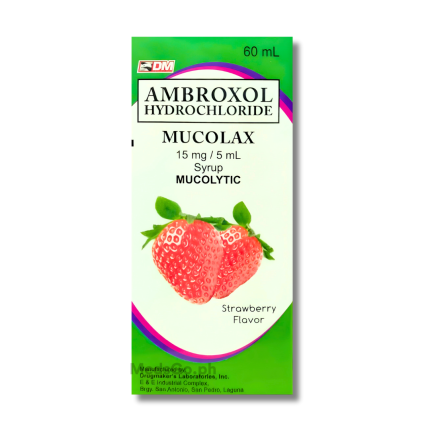 Image of MUCOLAX AMBROXOL 15MG / ML SYRUP 60ML STRAWBERRY