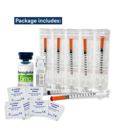 Image of COMPOUNDED SEMAGLUTIDE 5MG - LYOPHILIZED POWDER + STERILE WATER FOR INJECTION