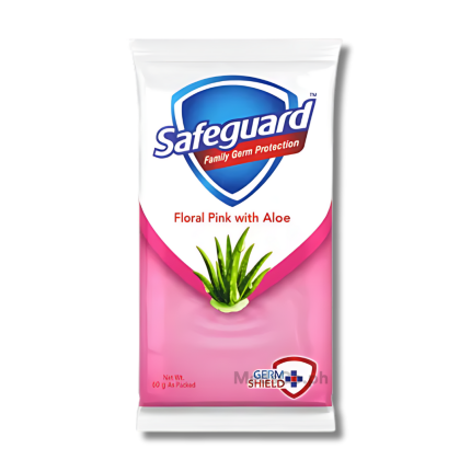 Image of SAFEGUARD FLORAL PINK BAR SOAP 60G