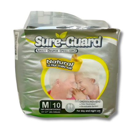 Image of SURE-GUARD ADULT DIAPERS PULL-UPS NATURAL ULTRA THIN AIR M 10'S