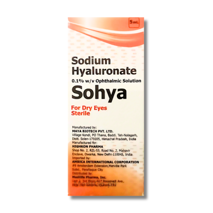 Image of SOHYA SODIUM HYALURONATE 0.1% EYE DROPS 5ML