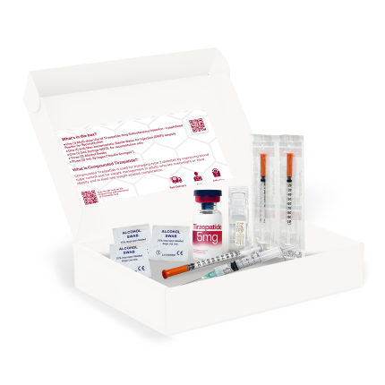 Image of COMPOUNDED TIRZEPATIDE 5MG - LYOPHILIZED POWDER + STERILE WATER FOR INJECTION