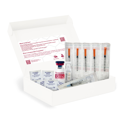 Image of COMPOUNDED TIRZEPATIDE 10MG - LYOPHILIZED POWDER + STERILE WATER FOR INJECTION