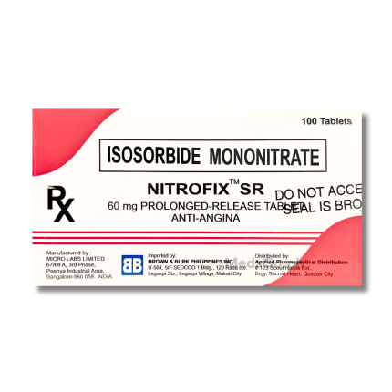 NITROFIX SR Isosorbide Mononitrate 60mg - 1 Box x 100 Prolonged-Release ...