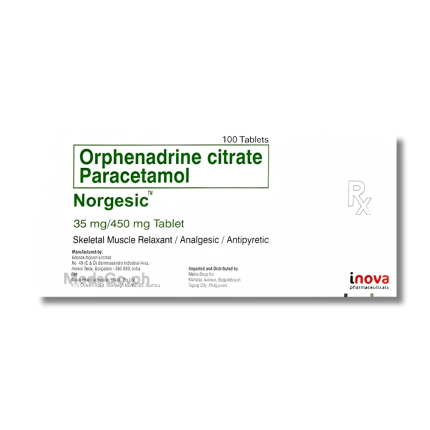 NORGESIC 1 Tablet - Orphenadrine Citrate / Paracetamol 35mg / 450mg ...