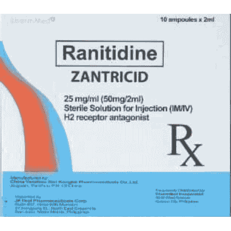 ZANTRICID Ranitidine 25mg / mL (50mg / 2mL) Solution for IV/IM ...