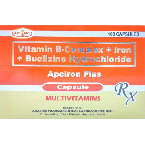 APCIRON PLUS Vitamin B Complex / Iron / Buclizine Hydrochloride Capsule