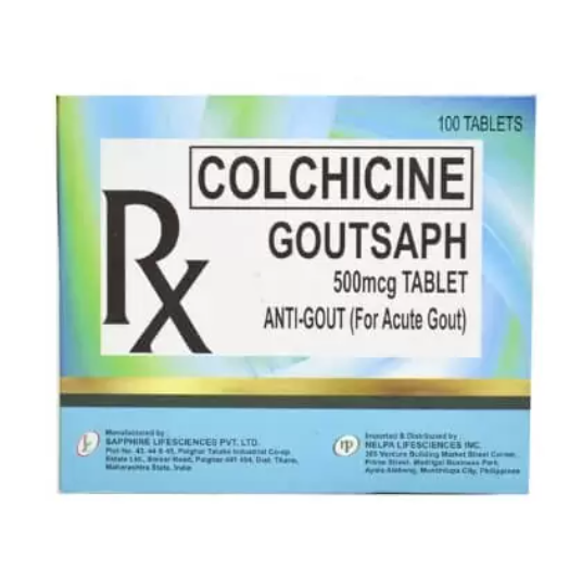 Buy Goutsaph colchicine 500mcg tablet 100's online with MedsGo. Price