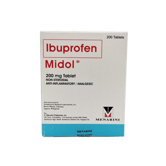 MIDOL Ibuprofen 200mg Tablet 1's price in the Philippines MedsGo Pharmacy