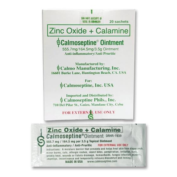 CALMOSEPTINE Zinc Oxide / Calamine 555.7mg / 164.5mg per 3.5g Topical