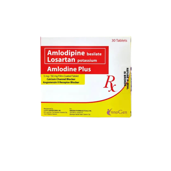 AMLODINE PLUS Amlodipine / Losartan Potassium 5mg / 50mg Film-Coated ...