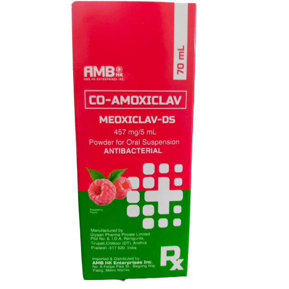 Buy Meoxiclav-ds co-amoxiclav 457mg / 5ml powder for oral suspension ...