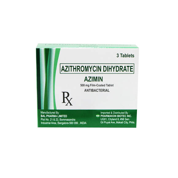 AZIMIN Azithromycin Dihydrate 500mg Film-Coated Tablet 3's price in the ...