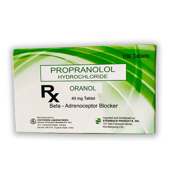 ORANOL Propranolol Hydrochloride 40mg Tablet 100's price in the