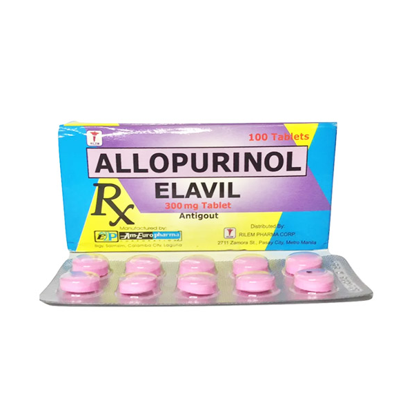 ELAVIL Allopurinol 300mg Tablet 100's price in the Philippines MedsGo Pharmacy