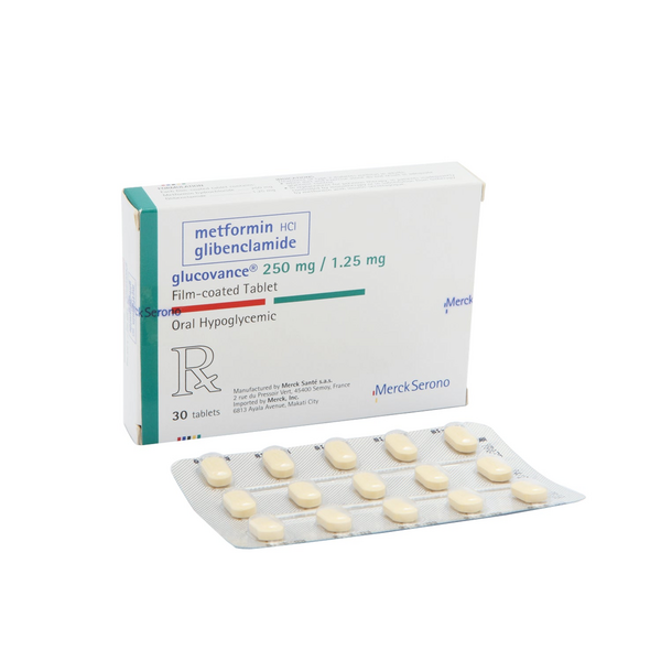 GLUCOVANCE Metformin Hydrochloride / Glibenclamide 250mg / 1.25mg Film ...