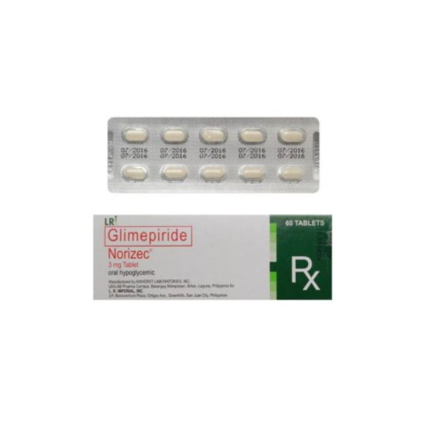 NORIZEC Glimepiride 3mg Tablet 60's price in the Philippines | MedsGo ...