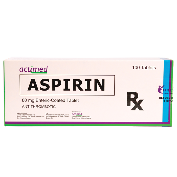ASPIRIN 80mg EntericCoated Tablet 100's price in the Philippines