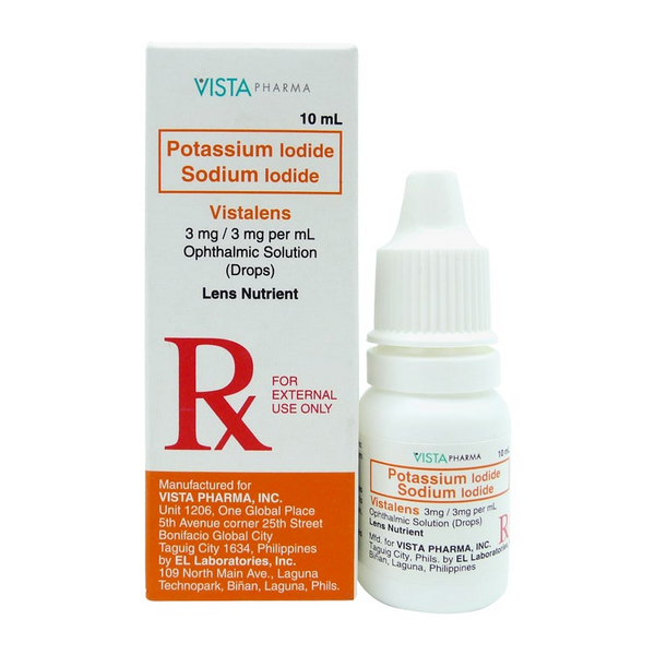 VISTALENS Potassium Iodide / Sodium Iodide 3mg / 3mg per mL Ophthalmic Solution 10mL