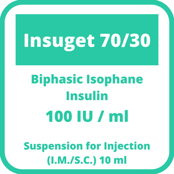 INSUGET 70/30 Insulin Human (rDNA) 100IU / mL Suspension for IM/SC ...